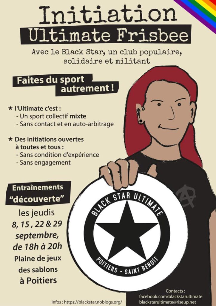 Affiche Black Star Ultimate Frisbee Poitiers - Initiation Inclusivité